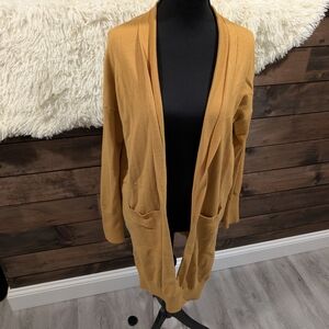 Elegant Mustard Open Front Cardigan